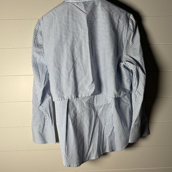Chico's Black Label Wrap Shirt Blue & White Stripe Size 2 (Large) - Picture 6 of 8